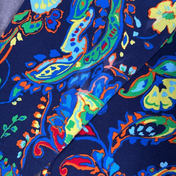 Polo Ralph Lauren Navy Paisley Hooded Long Sleeve T-Shirt Mens M - Picture 6 of 6